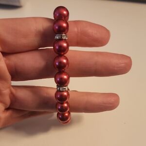 Elegant Red Pearl Bracelet